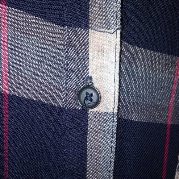 womens faded glory plaid button down shirt - Picture 3 of 4